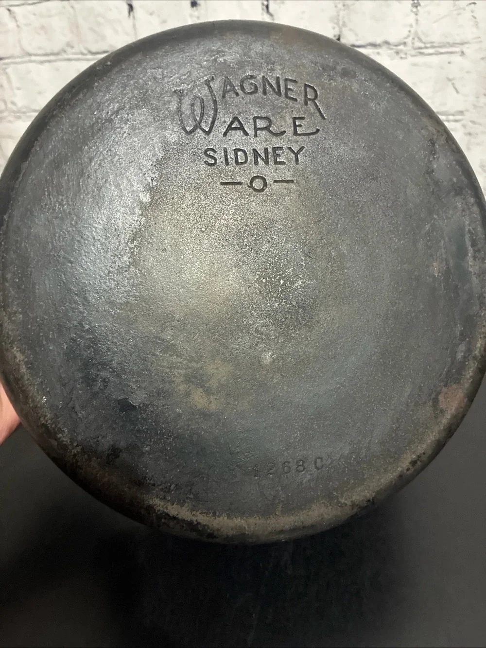 VINTAGE WAGNER WARE SIDNEY O 1268 C DUTCH OVEN With Wagner C -8 LID BAIL HANDLE